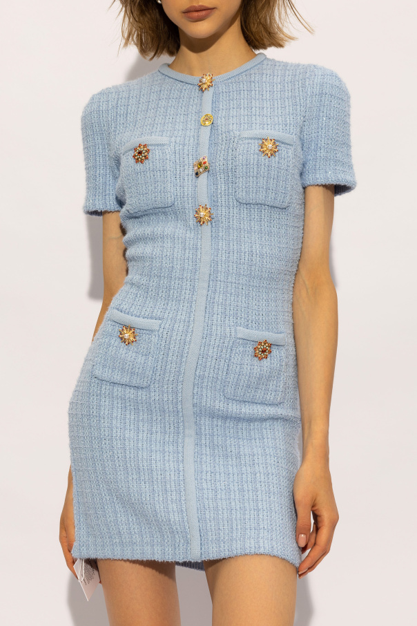Lumignon original Blue tweed dress ブラック Pearl Blue Tweed Dress – MyAleshia